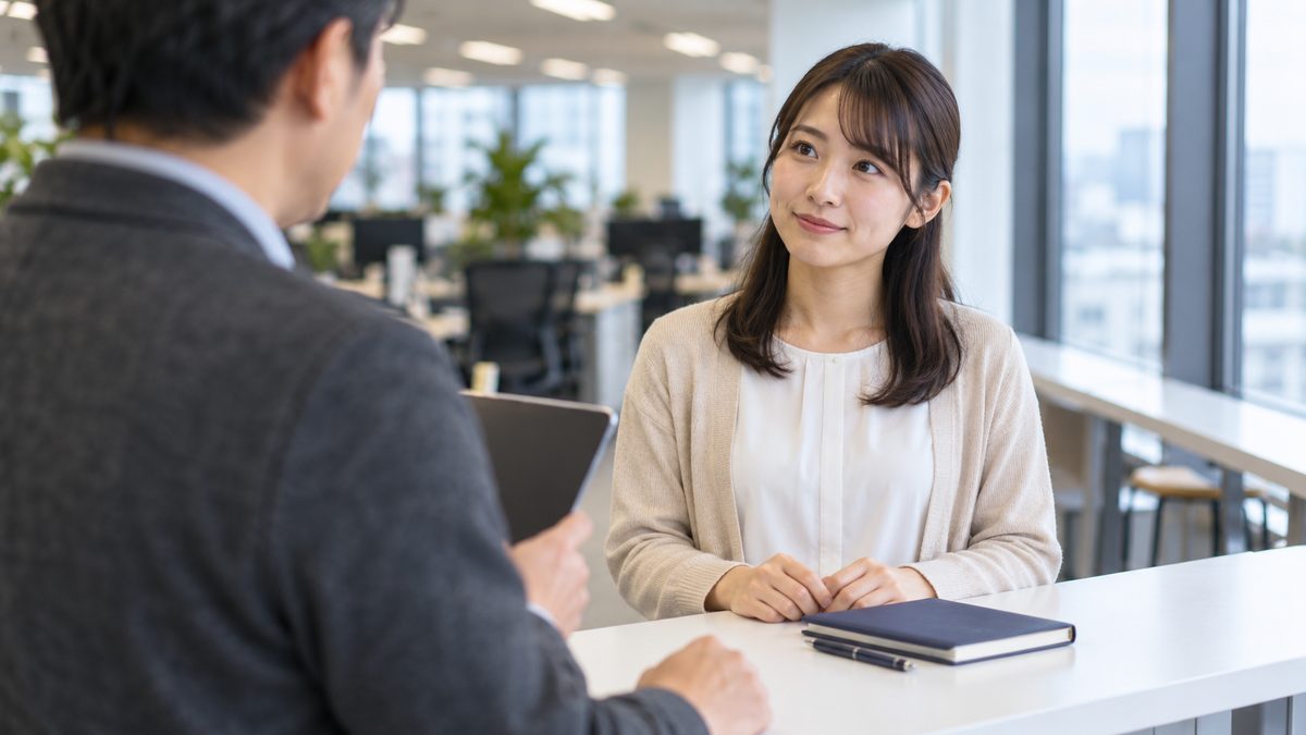 受託会社の責任者が自社のエンジニアに作業の段取りを直接伝える肩越しの立ち話